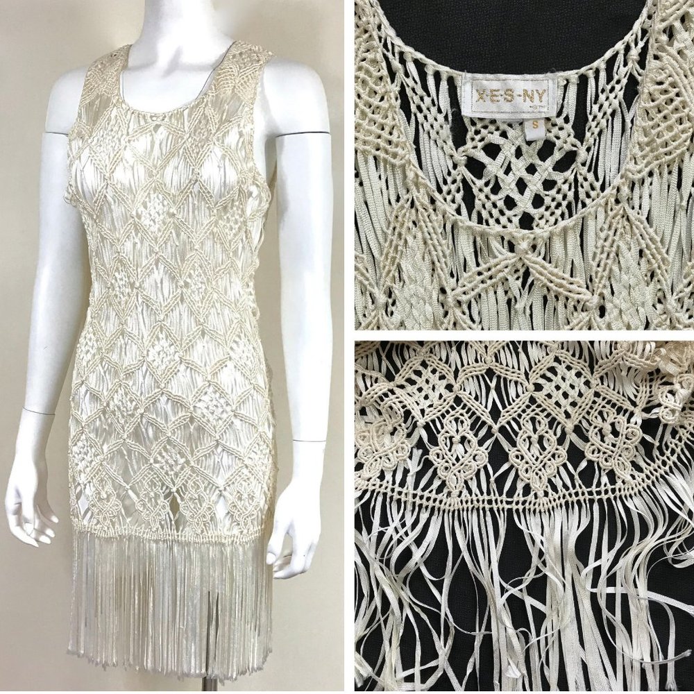 X.E.S NY Premium fringed hand crochet Tassel dress